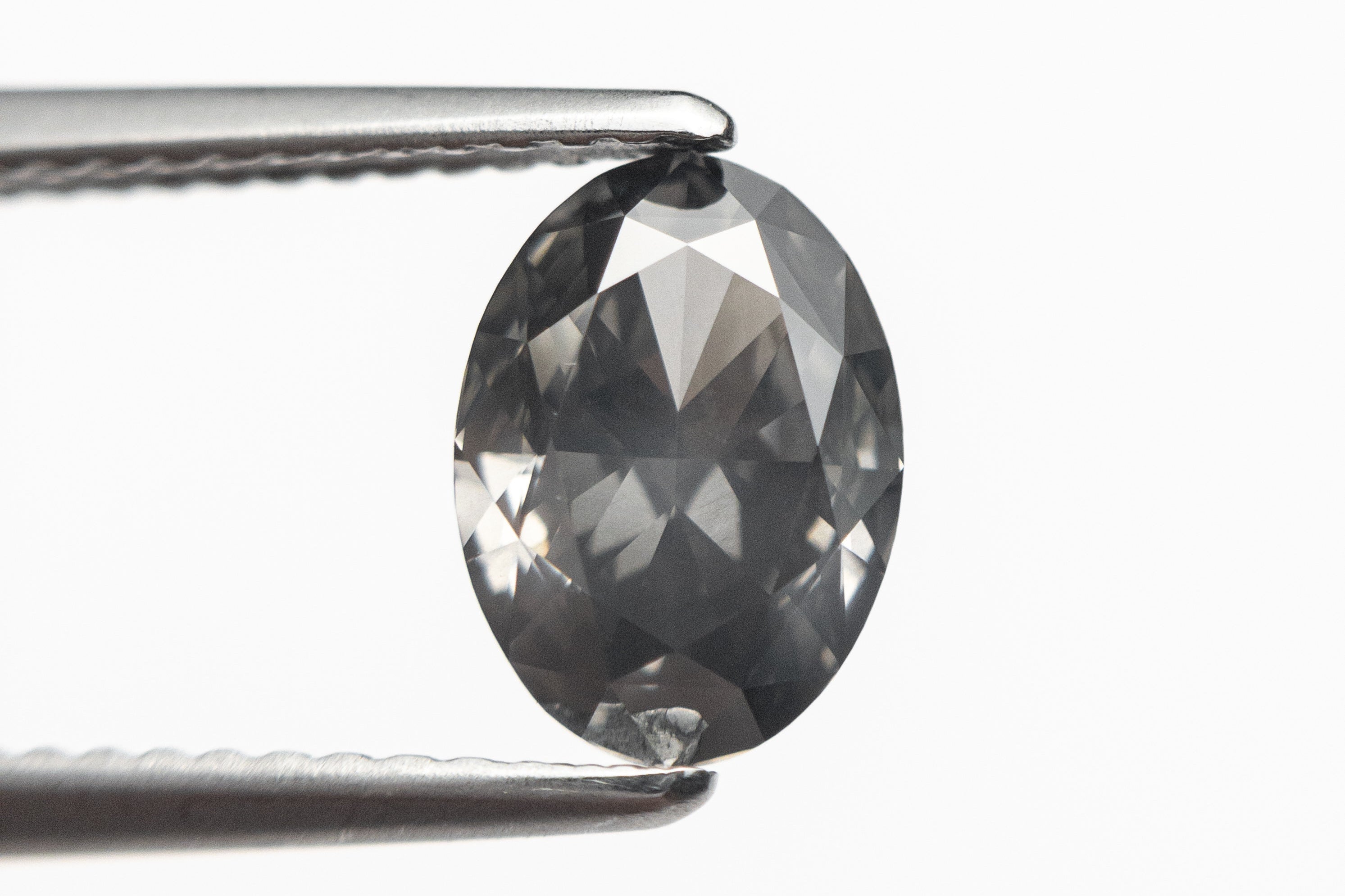 1.55ct 8.56x6.22x3.78mm GIA I1 Fancy Gray Oval Brilliant 19266-01 - Misfit Diamonds