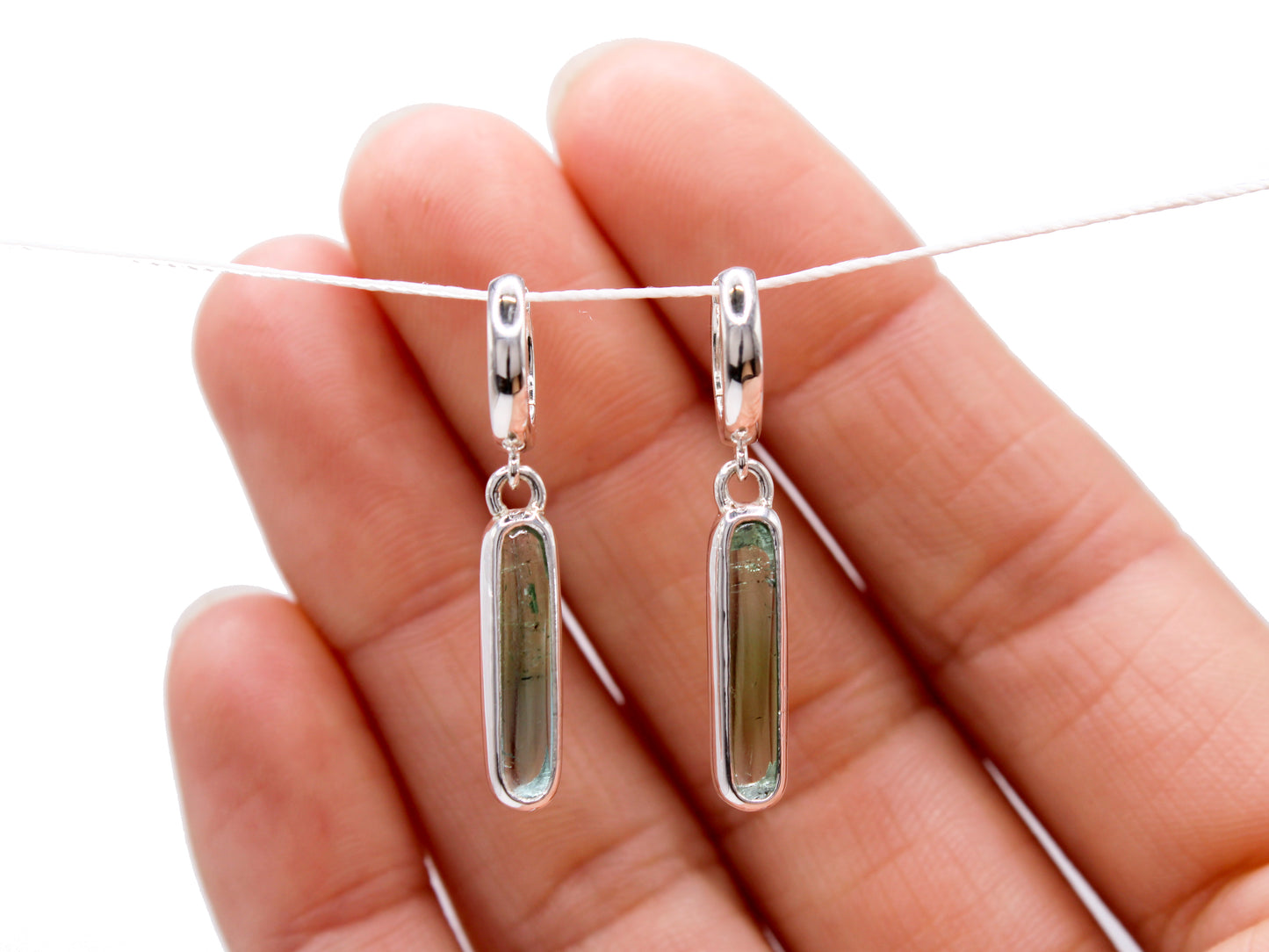 Tourmaline Hinge Hoops #001
