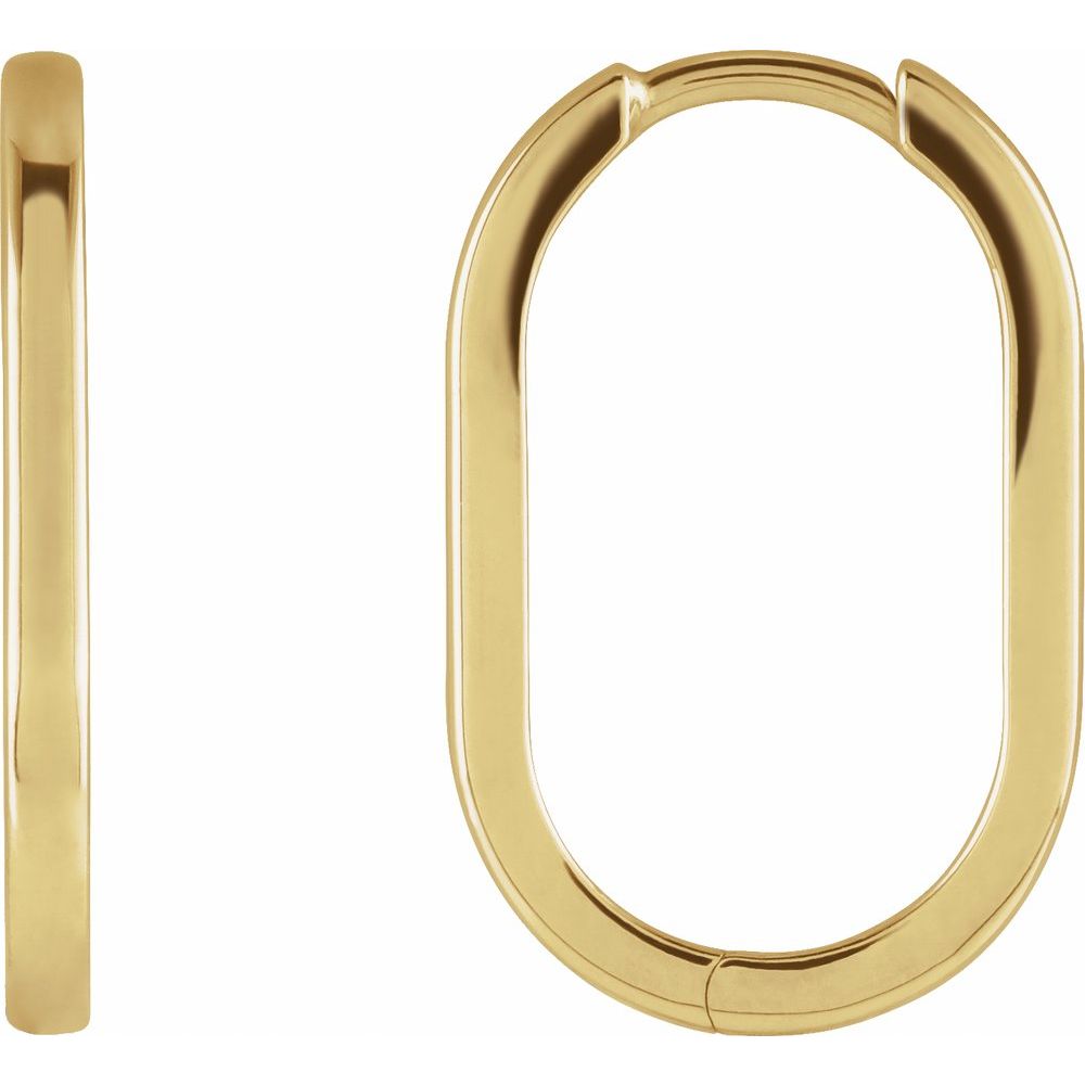 Oval Hinge Hoop Earrings