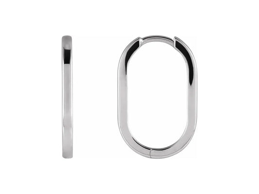 Oval Hinge Hoop Earrings