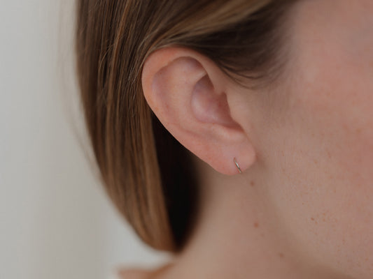 Tiny 14kt Gold Hoops- Pair